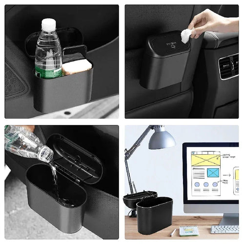 Car Trash Can with Lid | Leak-Proof + 60 Bags Included
